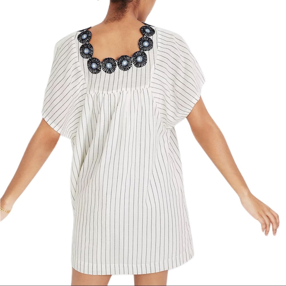 MADEWELL Embroidered Butterfly Dress in Stripe|lightweight striped cotton|medium - Picture 3 of 8